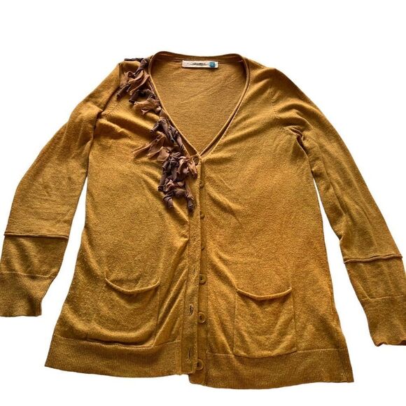 Anthropologie Sparrow Tied Trails Boyfriend cardigan cashmere blend Sweater S - Picture 1 of 11